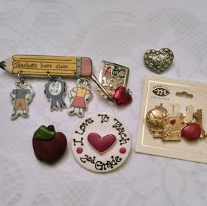 Vtg Teacher lot of brooches